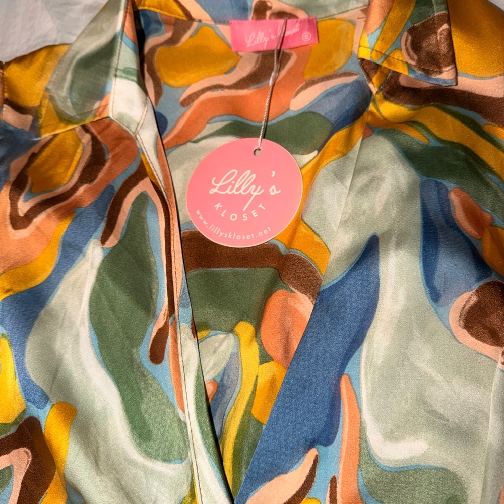 Lilly's Vibrant Abstract Blouse